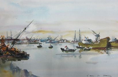 null Henri DAVY (1913-1988)

Le Havre

Aquarelle signée en bas à droite, datée juillet...