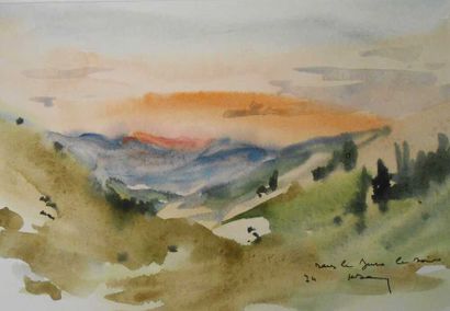 null Henri DAVY (1913-1988) [4]

-"Dans le Juras le soir", 74

Aquarelle titrée et...