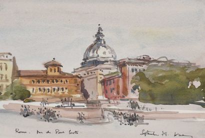 null Henri DAVY (1913-1988) [3]

-"Rome, vue du Pont Sisto"

Aquarelle sur papier...