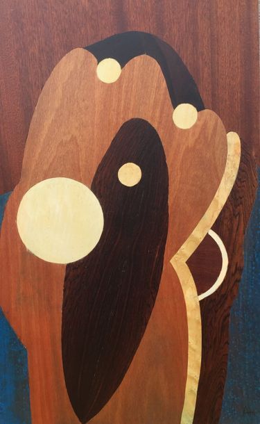 null Arlette MARTIN (née en 1924)

Composition

Panneau de marqueterie de bois exotiques,...