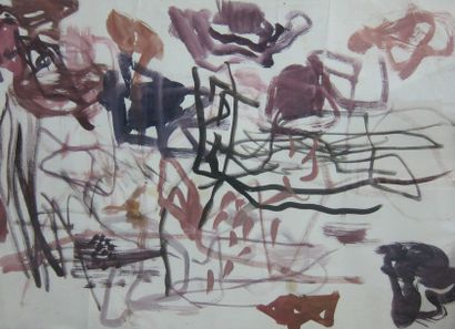 null COJAN Aurel (1914-2005),
Composition abstraite violette
Aquarelle sur papier,...
