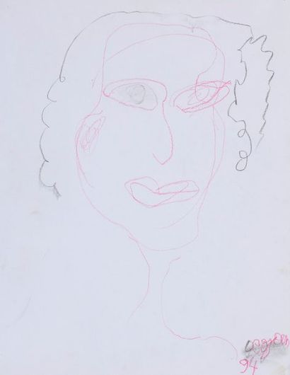 null COJAN Aurel (1914-2005),

Profil de femme rouge aux cheveux noirs

Pastel gras...