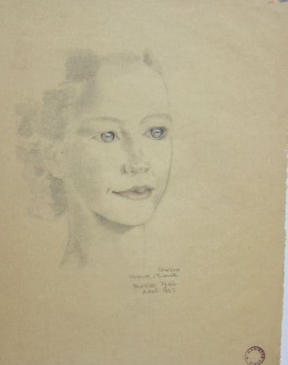null Mariette LYDIS (1894-1970)

-"Portait d'Alicia Mones-Ruiz"

Crayon sur papier,...