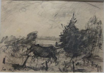 null Lot de trois dessins :

-"Paysage au bovin"

Crayon, signé en bas à droite Ch.

14x20...