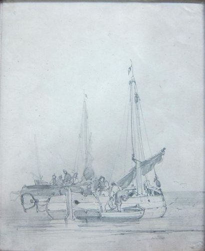 null Louis BENTABOLE (1820-1880)

"Bateaux de pêche"

Mine de plomb.

21 x 17 cm