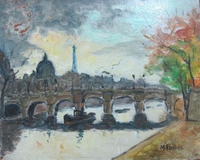 null Maurice FALLIES (1883-1965) [2]

-"Vue de Notre-Dame"

Huile sur carton, cachet...