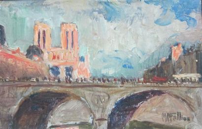 null Maurice FALLIES (1883-1965) [2]

-"Vue de Notre-Dame"

Huile sur carton, cachet...