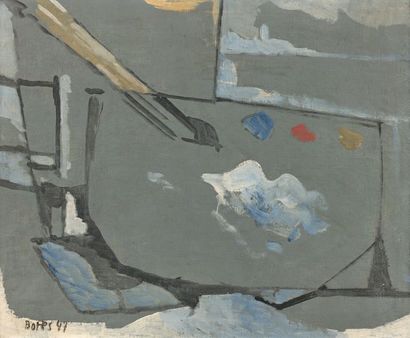 Francisco BORES (1898-1972) 
Palette de peintre, 1947
Huile sur toile, signée et...