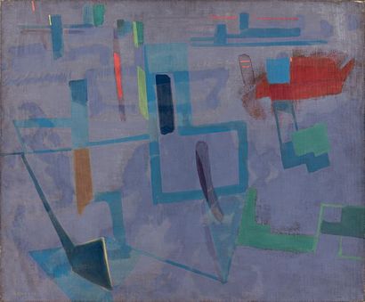 Francisco BORES (1898-1972) 
Lumière sur le port, 1940
Huile sur toile, signée et...