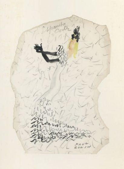 Paul COLIN (1892-1985) 
Étude pour Espanita Cortez
Crayon et aquarelle sur un papier...