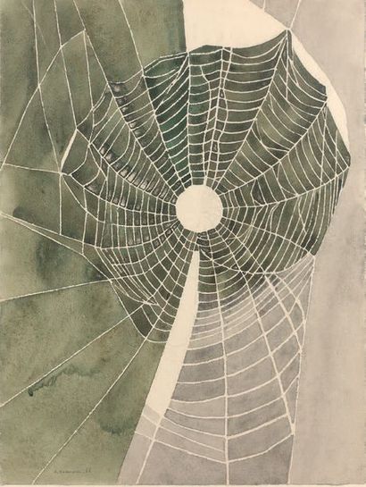 André BEAUDIN (1895-1980) 
Toile d'araignée, 1966
Aquarelle sur papier, signé et...