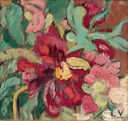 Louis VALTAT (1869-1952) 
Fleurs
Huile sur toile.
17,5 x 18,5 cm
Bibliographie: «Louis...