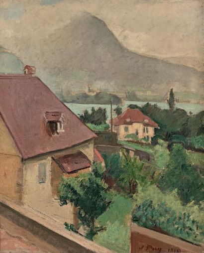 Jean PUY (1876-1960) 
Paysage au lac à Talloires, 1910
Huile sur toile, signée et...