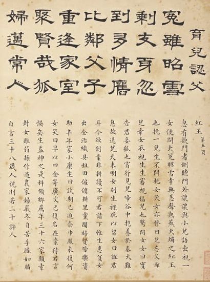 CHINE - XIXe siècle 
* Ensemble de 6 pages de l'album «Liao Zhai Tu
Shuo», encre...