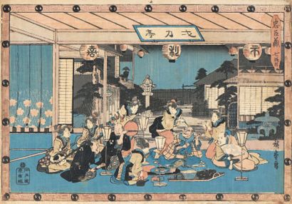 Utagawa Hiroshige (1797-1858) 
Deux oban yoko-e de la série Chushingura, les loyaux...