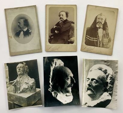 [BARBEY D'AUREVILLY Jules.] 3 photographies de Barbey format cabinets (épreuves photographiques...