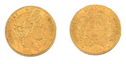 IIe République, 20 francs Cérès, 1849 Paris.
G.1059...