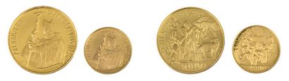 Vatican, Jean-Paul II, lot de 2 monnaies...