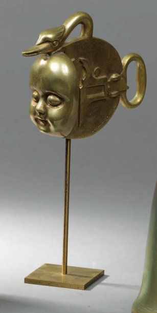 Roger BEZOMBES (1913-1994) Ondine. Médaille-objet en laiton. Exemplaire éditeur (sculpture...