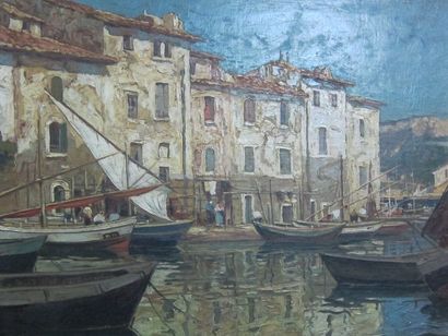 null Gustave VIDAL (1895-1966)

Port sur la côte d'azur

Huile sur toile, signée...