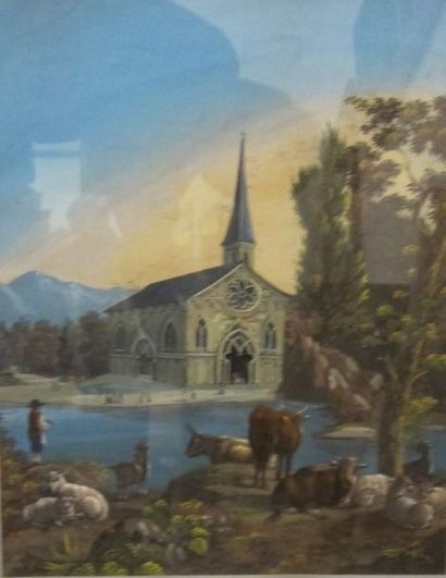 null Ecole Suisse fin XIX° siècle

"Bord de lac animé" et "Berger devant l'église"

Deux...