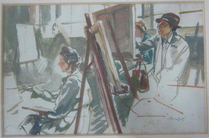 null Pierre VALLET (1884-1971) [2]

-"Séance de pause dans l'atelier"

aquarelle,...