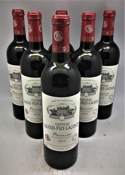 null 6 bouteilles de Château Grand Puy Lacoste Grand Cru Classé en 1855, Pauillac...