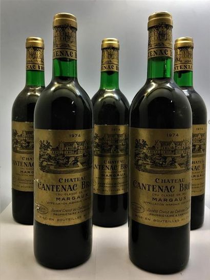 null 9 bouteilles dont 1 Château Cantenac Brown, Cru Classé en 1855, Margaux 1978...