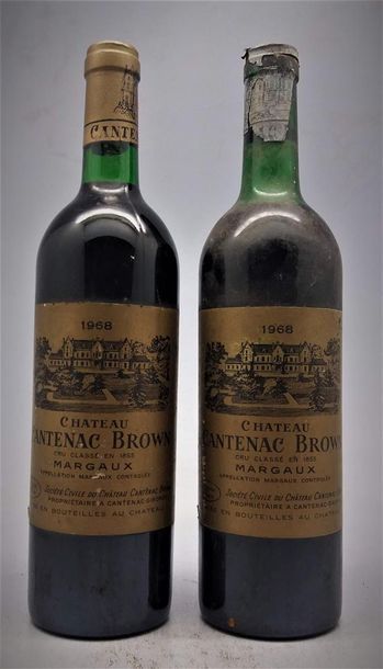 null 9 bouteilles dont 1 Château Cantenac Brown, Cru Classé en 1855, Margaux 1978...