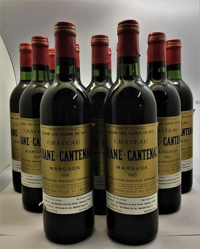 null 12 bouteilles de Château Brane-Cantenac, Grand Cru Classé en 1855, Margaux 1983,...