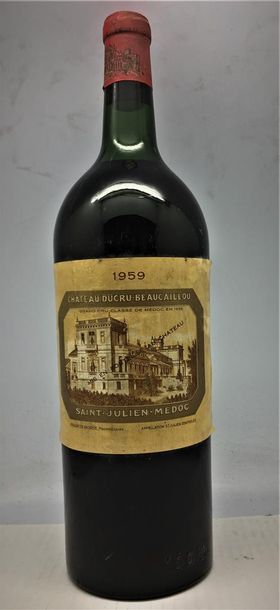 null 1 magnum de Château Ducru-Beaucaillou Saint-Julien 1959.
Haute-épaule, étiquette...
