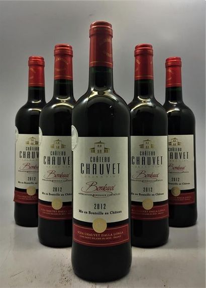 null 6 bouteilles de Château Chauvet Bordeaux Rouge 2012.