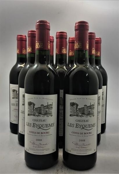 null 12 bouteilles du Château Les Eyquems Côtes de Bourg 2008.