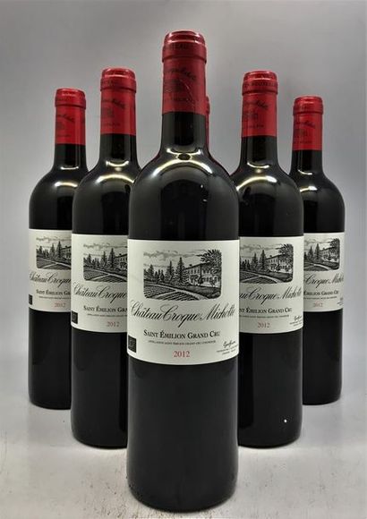 null 6 bouteilles de Château Croque Michotte Saint-Émilion Grand Cru 2012.
1 capsule...
