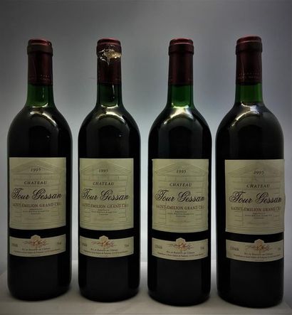 null 4 bouteilles de Château Tour Gessan Saint-Émilion Grand Cru 1995.
1 base goulot,...