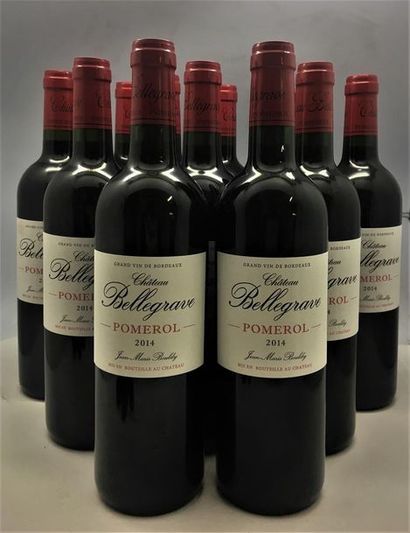 null 12 bouteilles du Château Bellegrave Pomerol 2014, en caisse bois d'origine.
1...