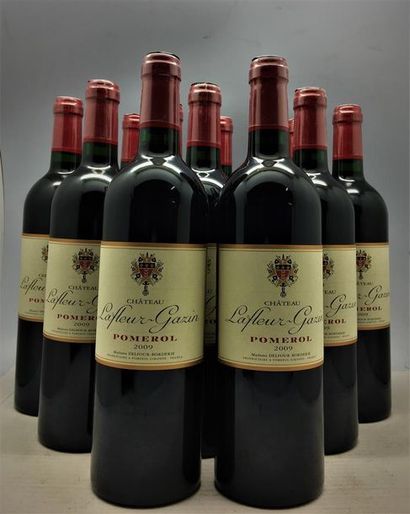 null 12 bouteilles de Château Lafleur-Gazin Pomerol 2009, en caisse bois d'origine.
12...