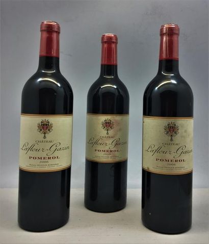 null 3 bouteilles de Château Lafleur-Gazin Pomerol 2006, en caisse bois d'origine.
Étiquettes...