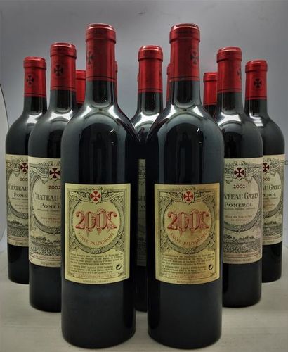 null 12 bouteilles de Château Gazin Pomerol 2002, en caisse bois d'origine.
Étiquettes...