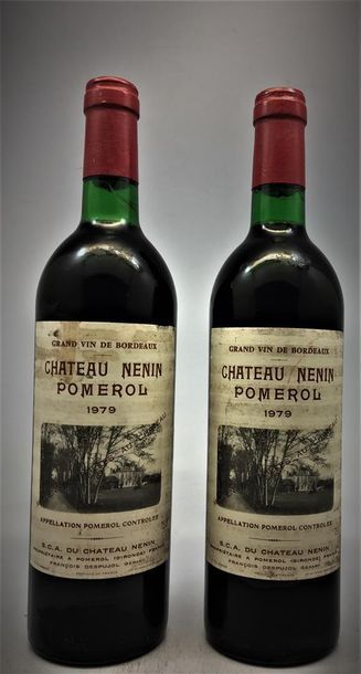 null 2 bouteilles de Château Nenin Pomerol 1979.
2 base goulot, étiquettes très sales...