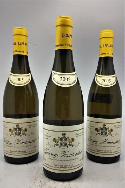 null 3 bouteilles du Domaine Leflaive Puligny-Montrachet 2005.