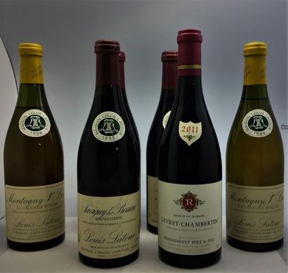 null 4 bouteilles dont 3 de la Maison Louis Latour Savigny-les-Beaune 1er cru. Serpentières...