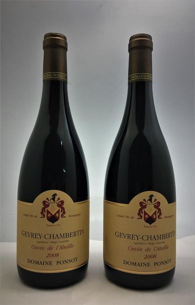 null 7 bouteilles dont 2 du Domaine Ponsot Gevrey-Chambertin Cuvée des Abeilles 2008,...