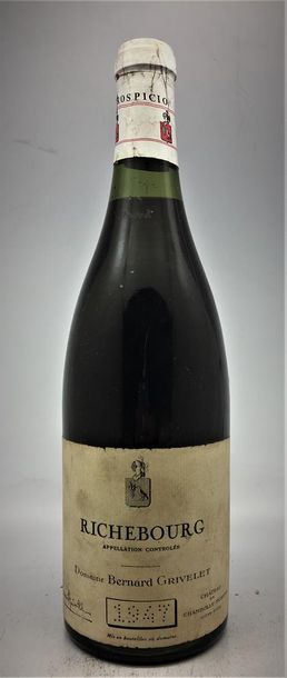 null 1 bouteille de Bernard Grivelet Richebourg 1947.
Étiquette très légèrement sale,...