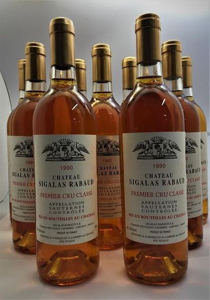 12 bouteilles de Château Sigalas-Rabaud Sauternes,...