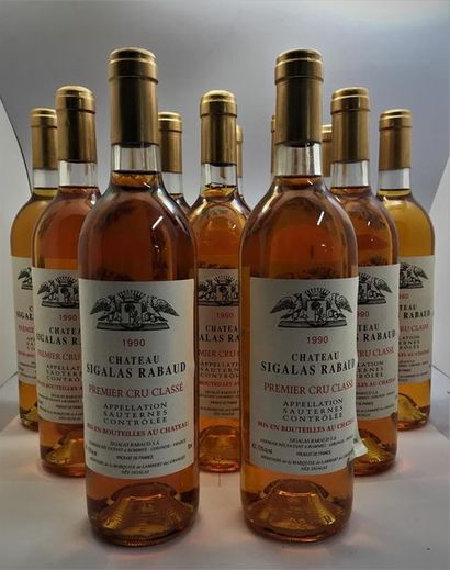 null 12 bouteilles de Château Sigalas-Rabaud Sauternes, Premier Cru
Classé, 1990,...