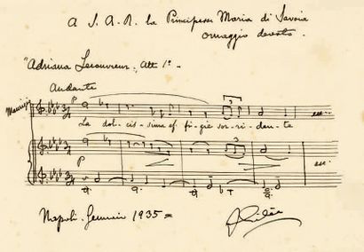 CILEA Francesco [Palmi, 1866 - Varazze, 1950], pianiste et compositeur italien.
Pièce...