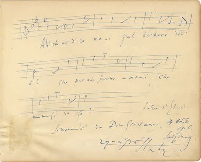 HAHN Reynaldo [Caracas, 1875 - Paris, 1947], compositeur français.
Page d'album avec...