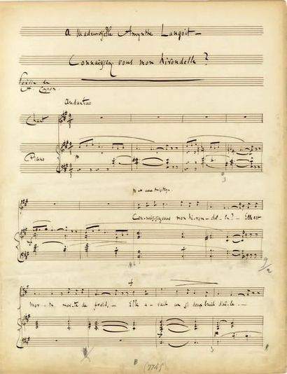 PIERNE Gabriel [Metz, 1863 - Ploujean, 1937], compositeur français.
Manuscrit musical...