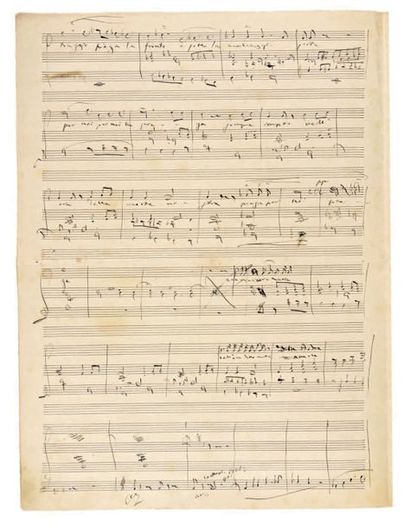 VERDI Giuseppe [Roncole, 1813 - Milan, 1901], compositeur italien.
Manuscrit autographe....